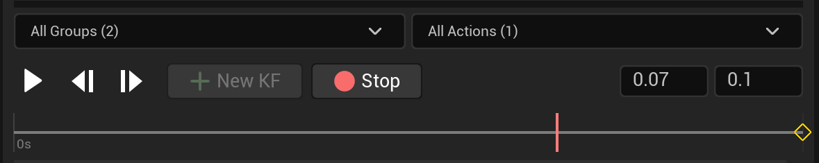 Interaction recorder: press Rec, move the object, press Stop
