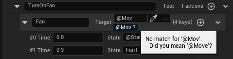 Searchable pickers with live validation chips, flagging an invalid target